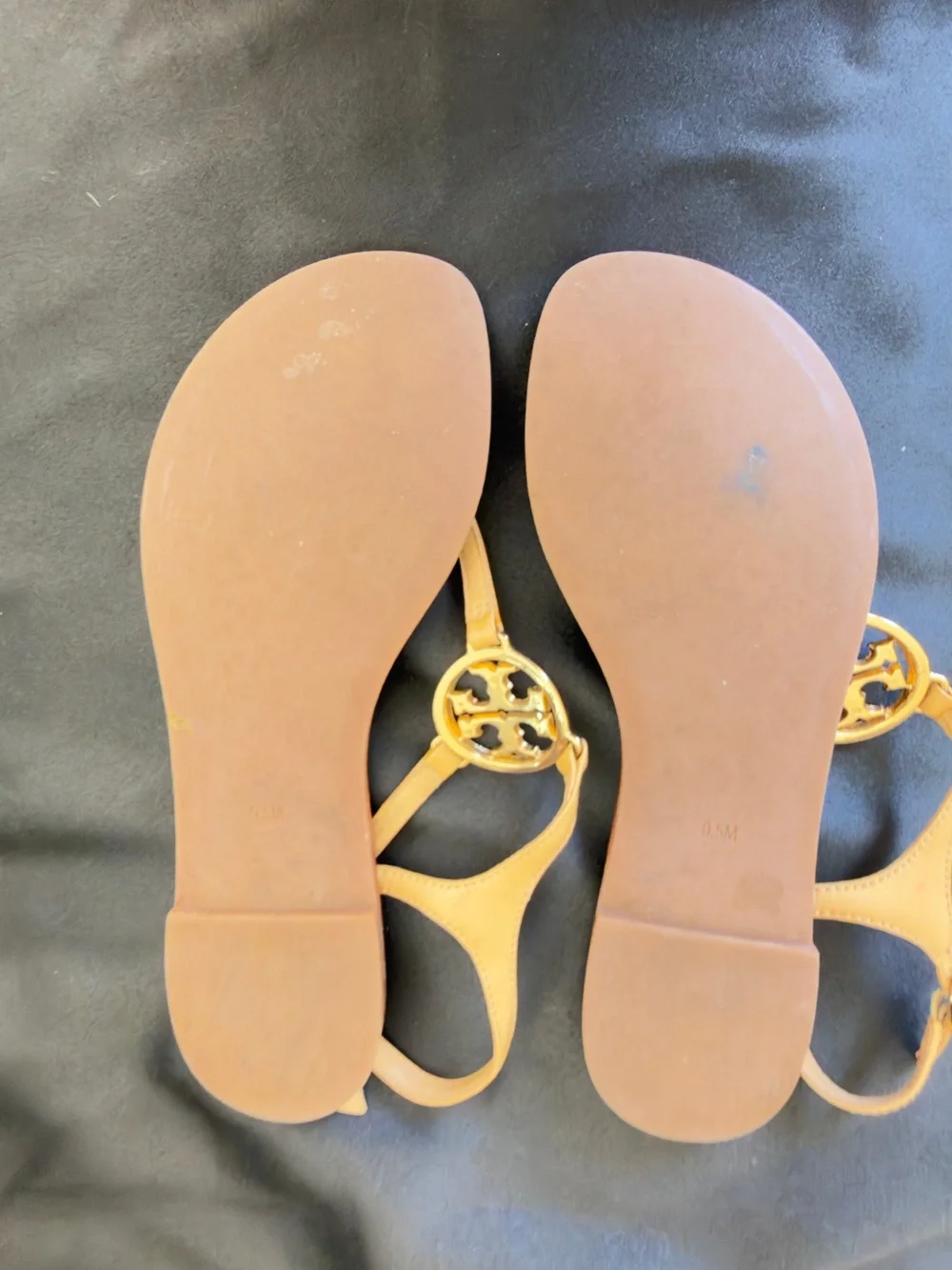 Tory Burch Miller Pave Knotted Tan Leather Sandals size 9.5M